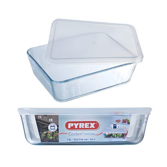 Pyrex Glass Food Storage Container Set 3 Pcs